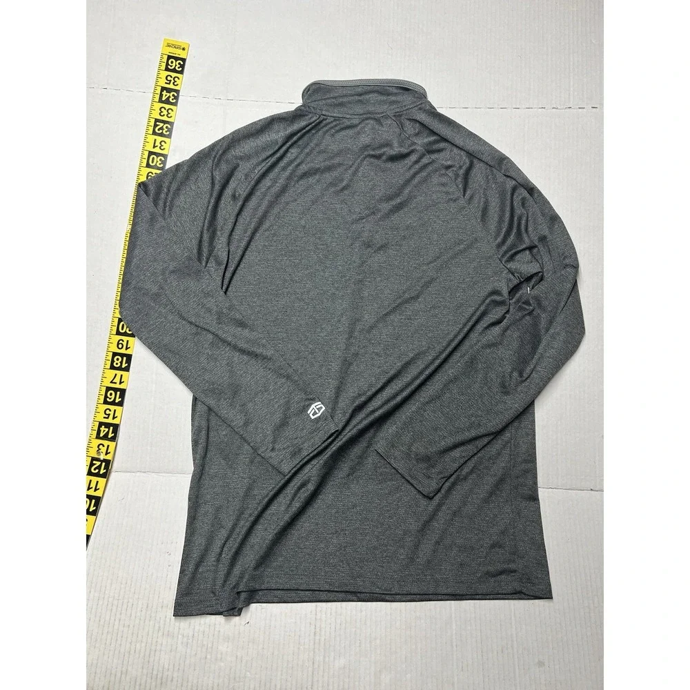 TapOut 1/4 Zip Pullover Men's Large Long Sleeve TapOut Spell Out Mock Neck Gray - Picture 10 of 12